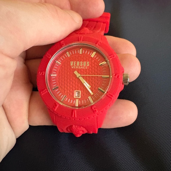 Versus Versace Red Men's Silicone Strap Watch with Medusa Accent - Picture 4 of 5